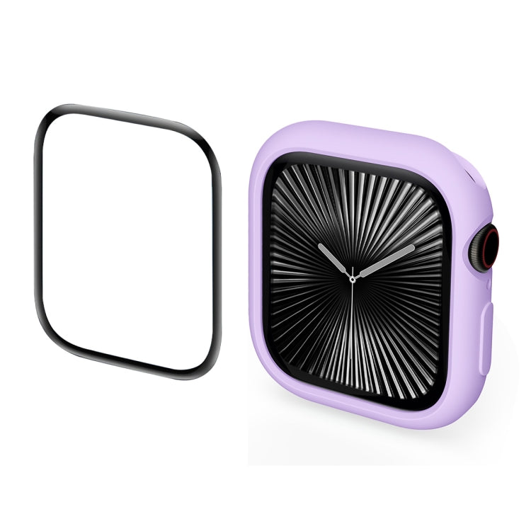 For Apple Watch Series 10 46mm ENKAY Hat-Prince 2 in 1 Candy Color TPU Watch Case with Full Coverage PMMA Soft Film(Purple) - free shipping - PMc TechLife - Order now!