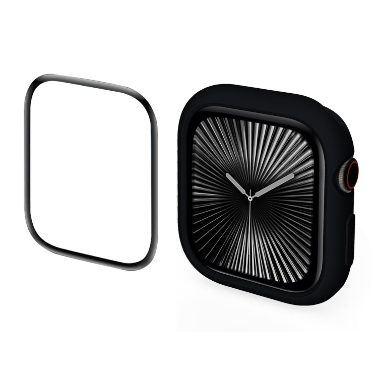 For Apple Watch Series 10 42mm ENKAY Hat-Prince 2 in 1 Candy Color TPU Watch Case with Full Coverage PMMA Soft Film(Black) - free shipping - PMc TechLife - Order now!
