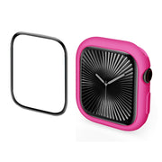 For Apple Watch Series 10 42mm ENKAY Hat-Prince 2 in 1 Candy Color TPU Watch Case with Full Coverage PMMA Soft Film(Rose)