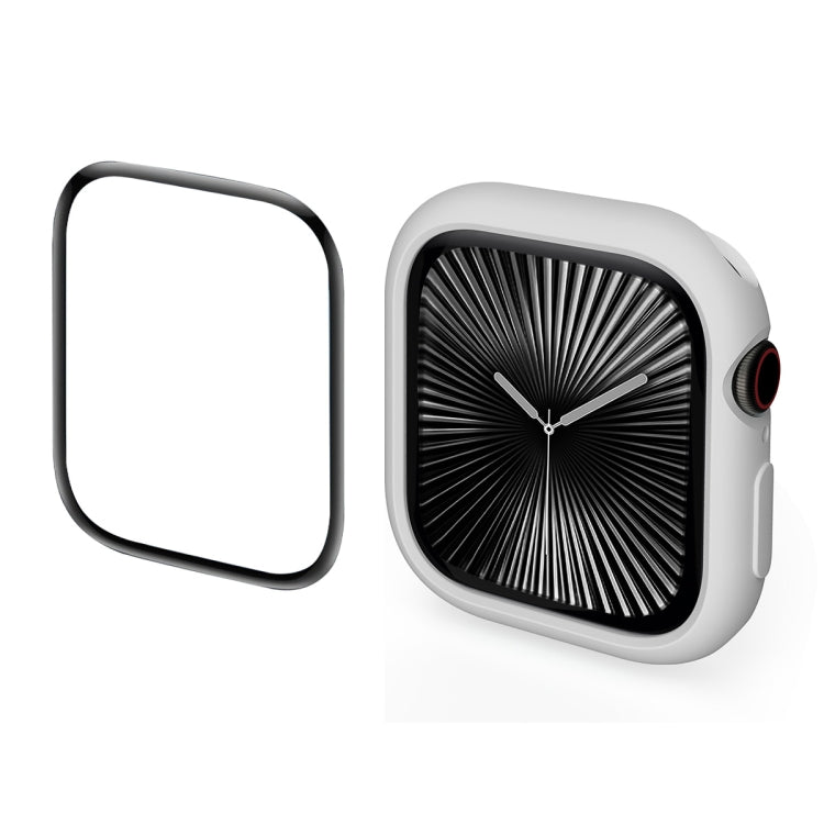 For Apple Watch Series 10 42mm ENKAY Hat-Prince 2 in 1 Candy Color TPU Watch Case with Full Coverage PMMA Soft Film(Light Grey) - free shipping - PMc TechLife - Order now!