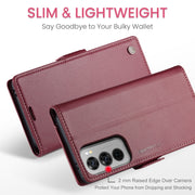 For OPPO Reno12 5G Global CaseMe 023 Butterfly Buckle Litchi Texture RFID Anti-theft Leather Phone Case(Red)