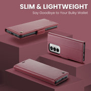 For OPPO Reno12 5G Global CaseMe 023 Butterfly Buckle Litchi Texture RFID Anti-theft Leather Phone Case(Red)