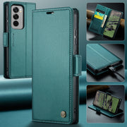 For OPPO Reno12 5G Global CaseMe 023 Butterfly Buckle Litchi Texture RFID Anti-theft Leather Phone Case(Green)