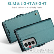 For OPPO Reno12 5G Global CaseMe 023 Butterfly Buckle Litchi Texture RFID Anti-theft Leather Phone Case(Green)