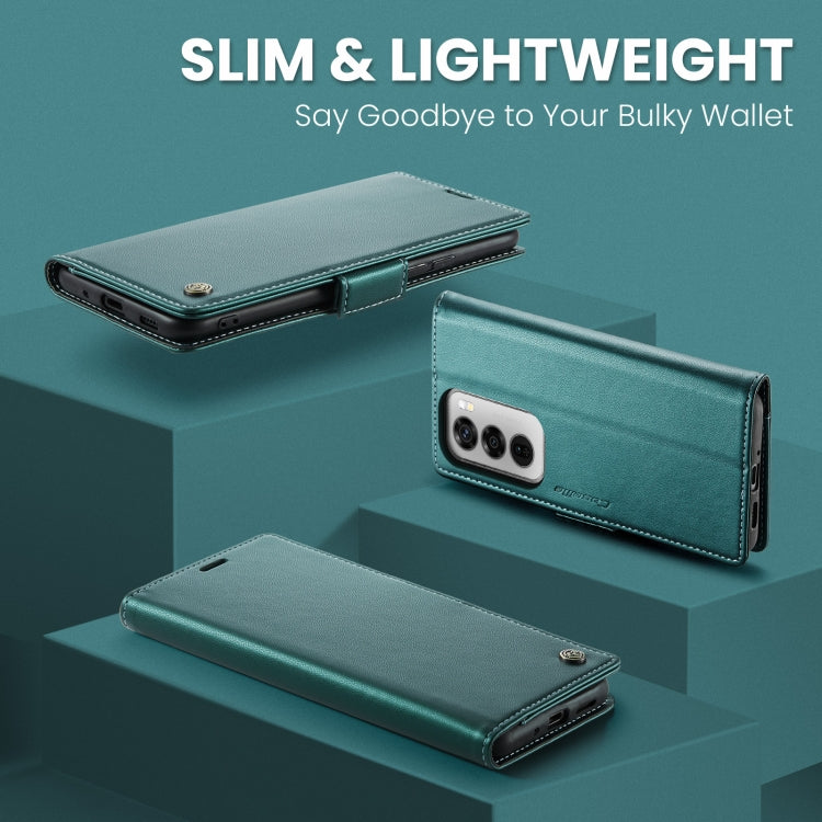 For OPPO Reno12 5G Global CaseMe 023 Butterfly Buckle Litchi Texture RFID Anti-theft Leather Phone Case(Green)