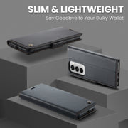 For OPPO Reno12 5G Global CaseMe 023 Butterfly Buckle Litchi Texture RFID Anti-theft Leather Phone Case(Black)