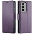 For OPPO Reno12 5G Global CaseMe 023 Butterfly Buckle Litchi Texture RFID Anti-theft Leather Phone Case(Purple) - Reno12 Cases by CaseMe | Online Shopping South Africa | PMC Jewellery | Buy Now Pay Later Mobicred