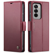 For OPPO Reno12 Pro 5G Global CaseMe 023 Butterfly Buckle Litchi Texture RFID Anti-theft Leather Phone Case(Red)