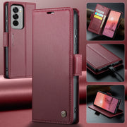 For OPPO Reno12 Pro 5G Global CaseMe 023 Butterfly Buckle Litchi Texture RFID Anti-theft Leather Phone Case(Red)