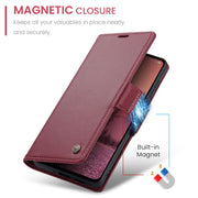 For OPPO Reno12 Pro 5G Global CaseMe 023 Butterfly Buckle Litchi Texture RFID Anti-theft Leather Phone Case(Red)