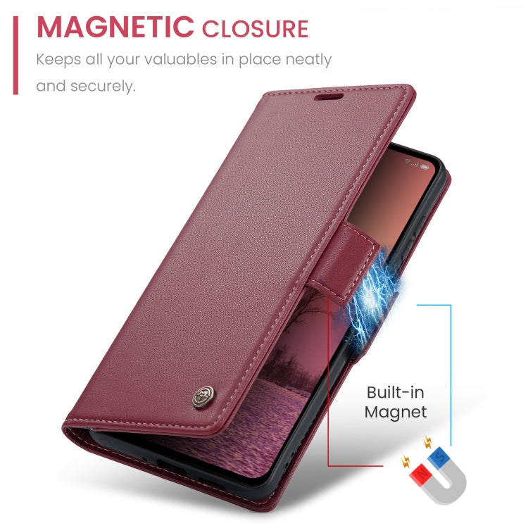 For OPPO Reno12 Pro 5G Global CaseMe 023 Butterfly Buckle Litchi Texture RFID Anti-theft Leather Phone Case(Red)