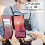 For OPPO Reno12 Pro 5G Global CaseMe 023 Butterfly Buckle Litchi Texture RFID Anti-theft Leather Phone Case(Red)