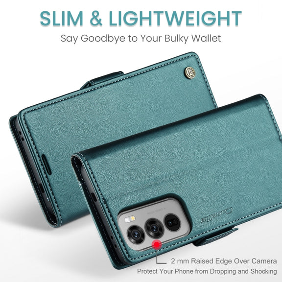 For OPPO Reno12 Pro 5G Global CaseMe 023 Butterfly Buckle Litchi Texture RFID Anti-theft Leather Phone Case(Green)