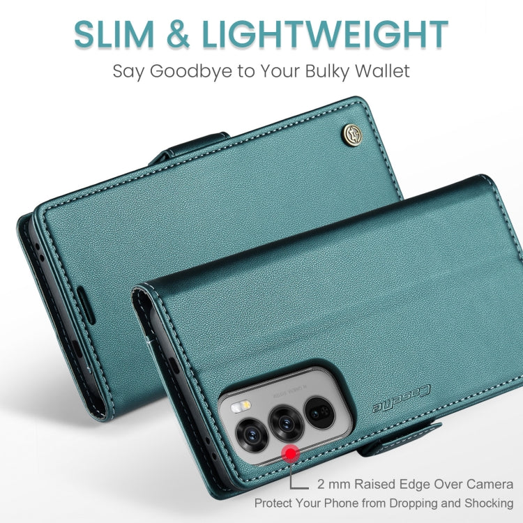 For OPPO Reno12 Pro 5G Global CaseMe 023 Butterfly Buckle Litchi Texture RFID Anti-theft Leather Phone Case(Green)