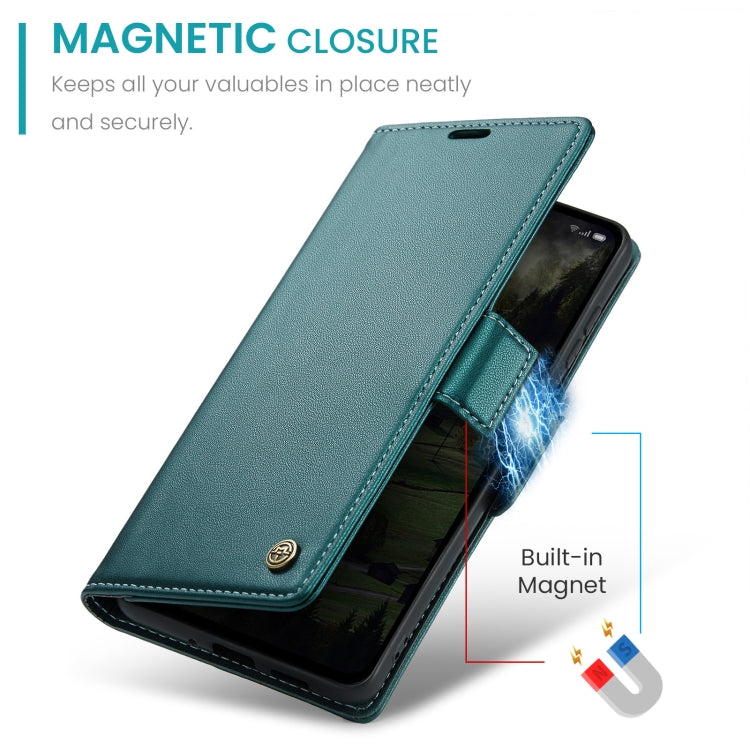 For OPPO Reno12 Pro 5G Global CaseMe 023 Butterfly Buckle Litchi Texture RFID Anti-theft Leather Phone Case(Green)