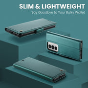 For OPPO Reno12 Pro 5G Global CaseMe 023 Butterfly Buckle Litchi Texture RFID Anti-theft Leather Phone Case(Green)