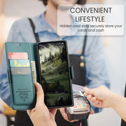 For OPPO Reno12 Pro 5G Global CaseMe 023 Butterfly Buckle Litchi Texture RFID Anti-theft Leather Phone Case(Green)