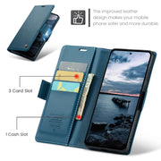 For OPPO Reno12 Pro 5G Global CaseMe 023 Butterfly Buckle Litchi Texture RFID Anti-theft Leather Phone Case(Blue)