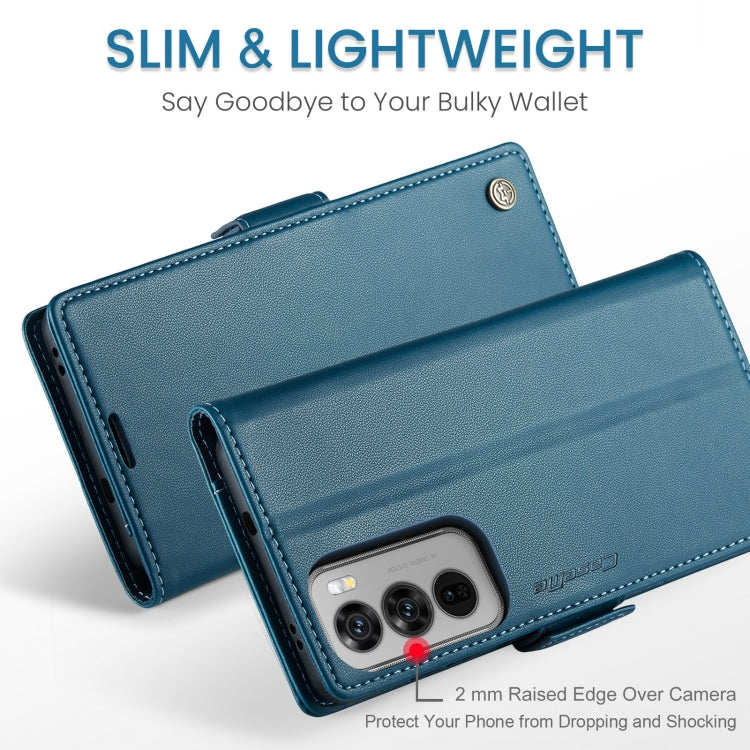 For OPPO Reno12 Pro 5G Global CaseMe 023 Butterfly Buckle Litchi Texture RFID Anti-theft Leather Phone Case(Blue)