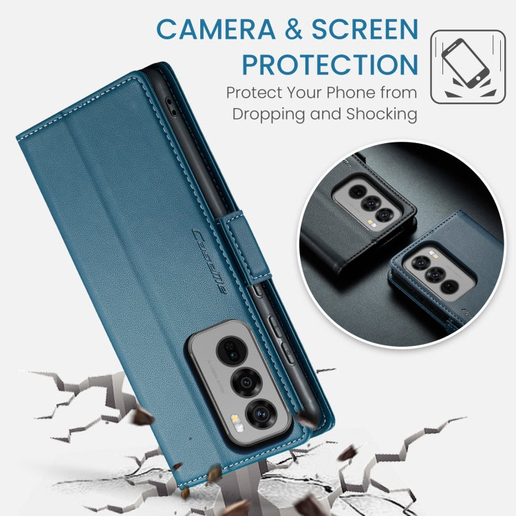 For OPPO Reno12 Pro 5G Global CaseMe 023 Butterfly Buckle Litchi Texture RFID Anti-theft Leather Phone Case(Blue)