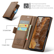 For OPPO Reno12 Pro 5G Global CaseMe 023 Butterfly Buckle Litchi Texture RFID Anti-theft Leather Phone Case(Brown)