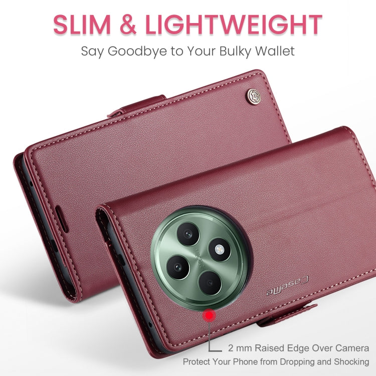 For OPPO Reno12 F /12 FS 5G CaseMe 023 Butterfly Buckle Litchi Texture RFID Anti-theft Leather Phone Case(Red)