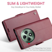 For OPPO Reno12 F /12 FS 5G CaseMe 023 Butterfly Buckle Litchi Texture RFID Anti-theft Leather Phone Case(Red)
