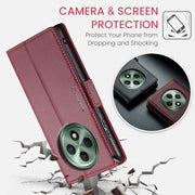 For OPPO Reno12 F /12 FS 5G CaseMe 023 Butterfly Buckle Litchi Texture RFID Anti-theft Leather Phone Case(Red)