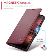For OPPO Reno12 F /12 FS 5G CaseMe 023 Butterfly Buckle Litchi Texture RFID Anti-theft Leather Phone Case(Red)
