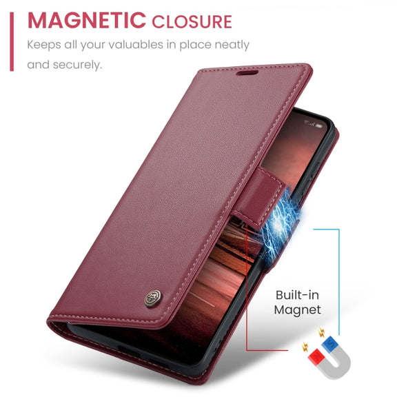 For OPPO Reno12 F /12 FS 5G CaseMe 023 Butterfly Buckle Litchi Texture RFID Anti-theft Leather Phone Case(Red)