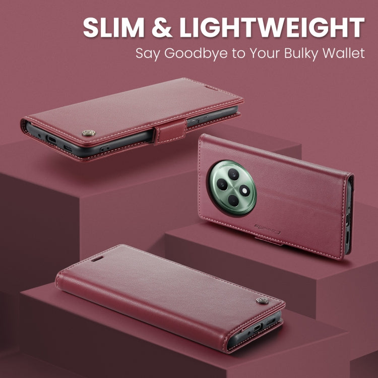 For OPPO Reno12 F /12 FS 5G CaseMe 023 Butterfly Buckle Litchi Texture RFID Anti-theft Leather Phone Case(Red)