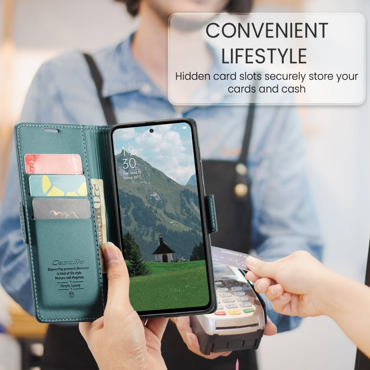 For OPPO Reno12 F /12 FS 5G CaseMe 023 Butterfly Buckle Litchi Texture RFID Anti-theft Leather Phone Case(Green)