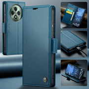 For OPPO Reno12 F /12 FS 5G CaseMe 023 Butterfly Buckle Litchi Texture RFID Anti-theft Leather Phone Case(Blue)