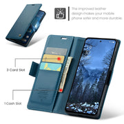 For OPPO Reno12 F /12 FS 5G CaseMe 023 Butterfly Buckle Litchi Texture RFID Anti-theft Leather Phone Case(Blue)