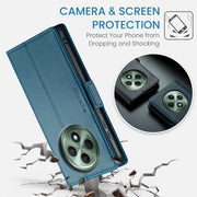 For OPPO Reno12 F /12 FS 5G CaseMe 023 Butterfly Buckle Litchi Texture RFID Anti-theft Leather Phone Case(Blue)
