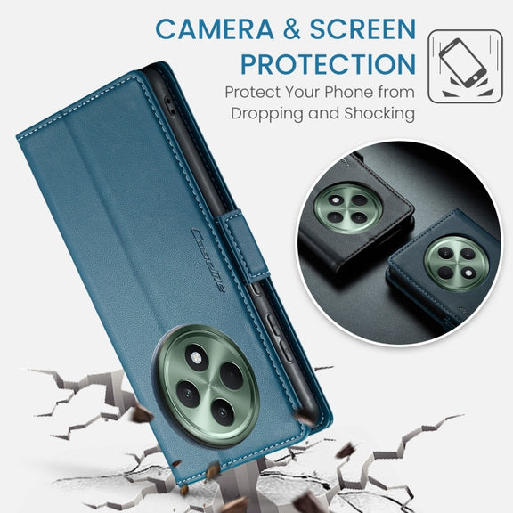 For OPPO Reno12 F /12 FS 5G CaseMe 023 Butterfly Buckle Litchi Texture RFID Anti-theft Leather Phone Case(Blue)