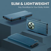 For OPPO Reno12 F /12 FS 5G CaseMe 023 Butterfly Buckle Litchi Texture RFID Anti-theft Leather Phone Case(Blue)