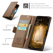 For OPPO Reno12 F /12 FS 5G CaseMe 023 Butterfly Buckle Litchi Texture RFID Anti-theft Leather Phone Case(Brown)
