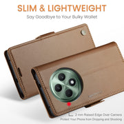For OPPO Reno12 F /12 FS 5G CaseMe 023 Butterfly Buckle Litchi Texture RFID Anti-theft Leather Phone Case(Brown)