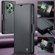 For OPPO Reno12 F /12 FS 5G CaseMe 023 Butterfly Buckle Litchi Texture RFID Anti-theft Leather Phone Case(Black)