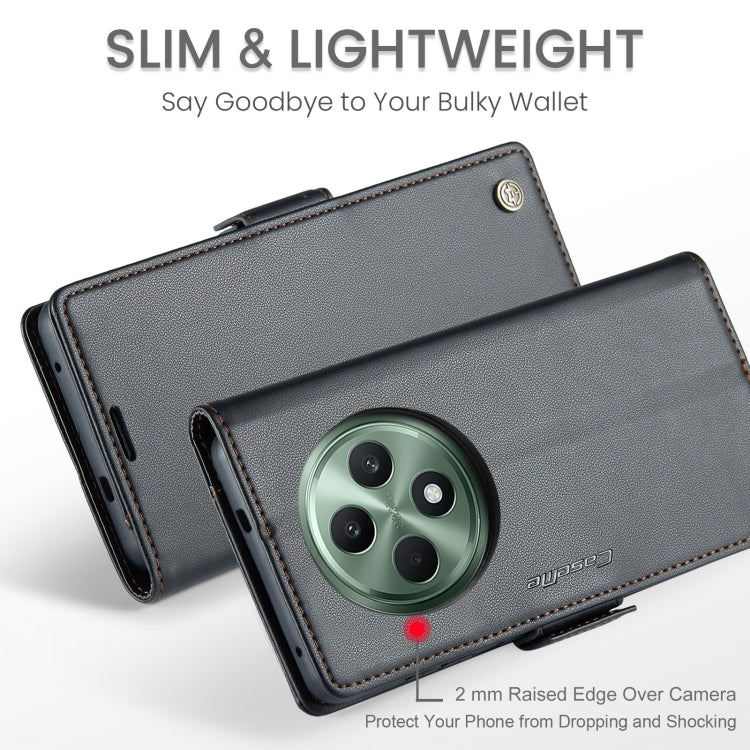 For OPPO Reno12 F /12 FS 5G CaseMe 023 Butterfly Buckle Litchi Texture RFID Anti-theft Leather Phone Case(Black)