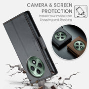 For OPPO Reno12 F /12 FS 5G CaseMe 023 Butterfly Buckle Litchi Texture RFID Anti-theft Leather Phone Case(Black)