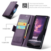 For OPPO Reno12 F /12 FS 5G CaseMe 023 Butterfly Buckle Litchi Texture RFID Anti-theft Leather Phone Case(Purple)