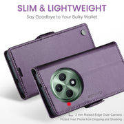 For OPPO Reno12 F /12 FS 5G CaseMe 023 Butterfly Buckle Litchi Texture RFID Anti-theft Leather Phone Case(Purple)