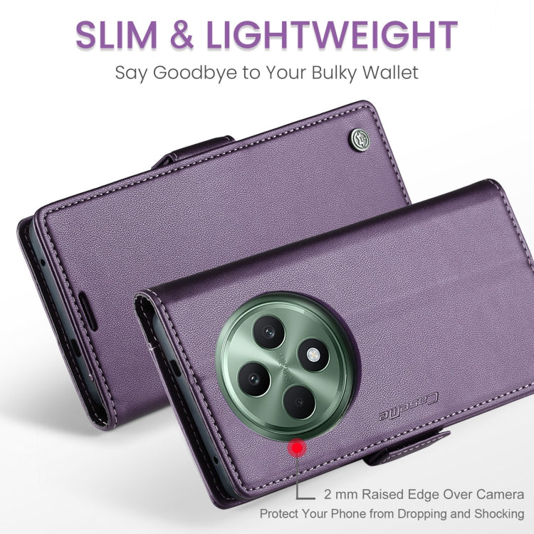 For OPPO Reno12 F /12 FS 5G CaseMe 023 Butterfly Buckle Litchi Texture RFID Anti-theft Leather Phone Case(Purple)
