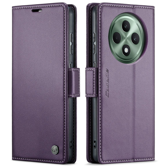 For OPPO Reno12 F /12 FS 5G CaseMe 023 Butterfly Buckle Litchi Texture RFID Anti-theft Leather Phone Case(Purple)