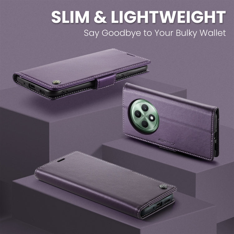 For OPPO Reno12 F /12 FS 5G CaseMe 023 Butterfly Buckle Litchi Texture RFID Anti-theft Leather Phone Case(Purple)