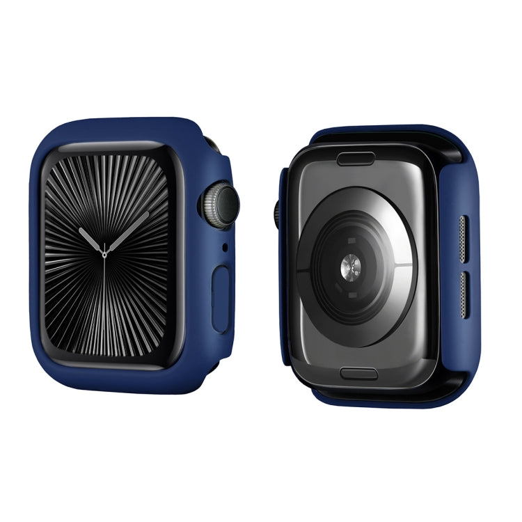 For Apple Watch Series 10 46mm ENKAY Hat-Prince 2 in 1 Solid Color PC Watch Case with Full Coverage PMMA Soft Film(Dark Blue) - free shipping - PMc TechLife - Order now!