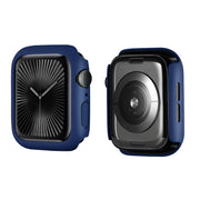 For Apple Watch Series 10 46mm ENKAY Hat-Prince 2 in 1 Solid Color PC Watch Case with Full Coverage PMMA Soft Film(Dark Blue)
