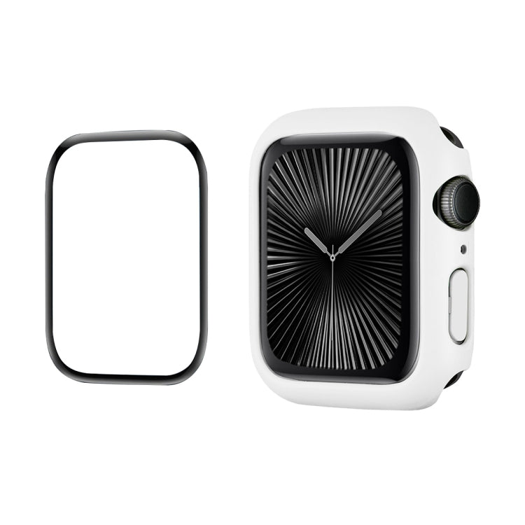 For Apple Watch Series 10 42mm ENKAY Hat-Prince 2 in 1 Solid Color PC Watch Case with Full Coverage PMMA Soft Film(White) - free shipping - PMc TechLife - Order now!